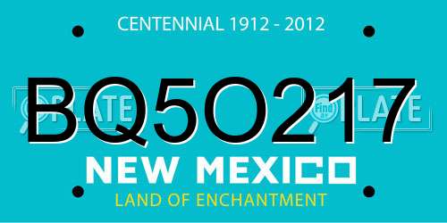 BQ5O217 New Mexico License Plate