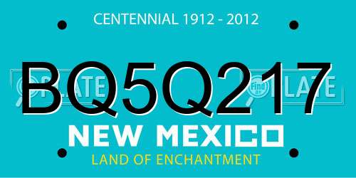 BQ5Q217 New Mexico License Plate