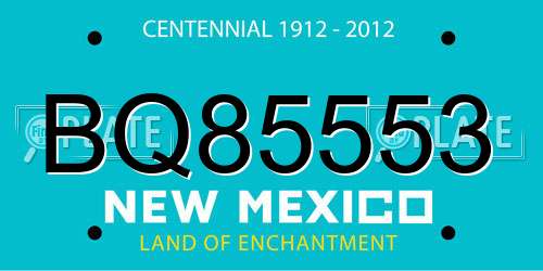 BQ85553 New Mexico License Plate