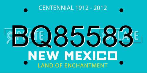 BQ85583 New Mexico License Plate