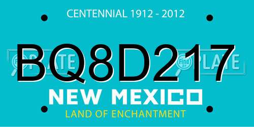 BQ8D217 New Mexico License Plate