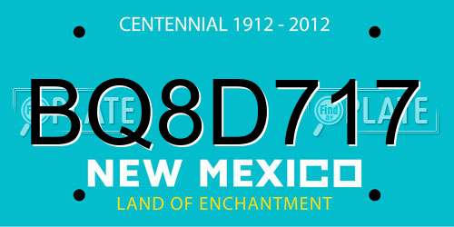 BQ8D717 New Mexico License Plate