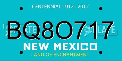 BQ8O717 New Mexico License Plate