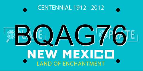 BQAG76 New Mexico License Plate