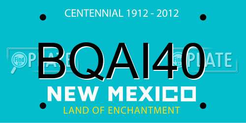 BQAI40 New Mexico License Plate