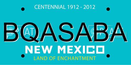 BQASABA New Mexico License Plate