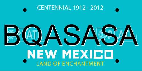BQASASA New Mexico License Plate