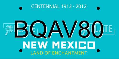 BQAV80 New Mexico License Plate