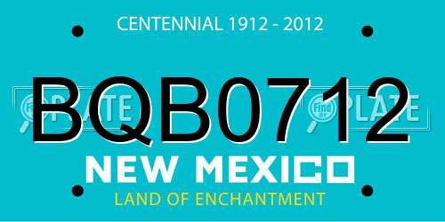 BQB0712 New Mexico License Plate