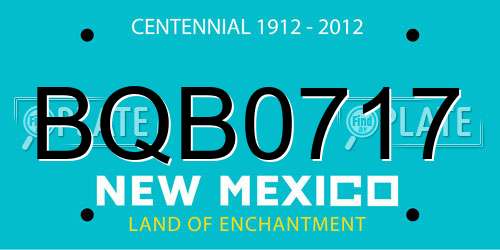 BQB0717 New Mexico License Plate