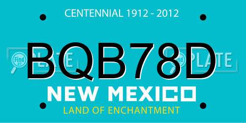 BQB78D New Mexico License Plate