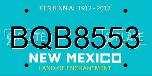 BQB8553 New Mexico License Plate