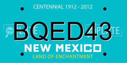 BQED43 New Mexico License Plate