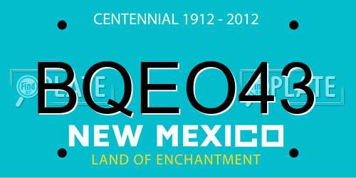 BQEO43 New Mexico License Plate