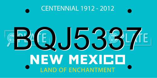 BQJ5337 New Mexico License Plate