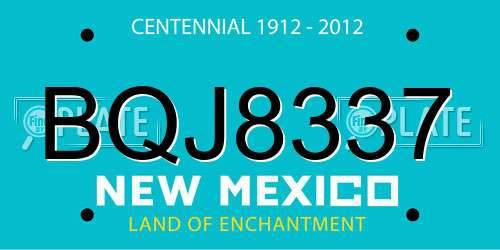 BQJ8337 New Mexico License Plate