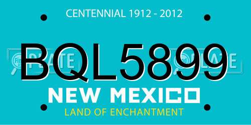 BQL5899 New Mexico License Plate