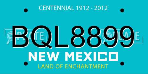 BQL8899 New Mexico License Plate