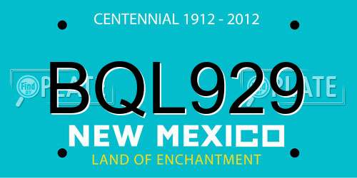 BQL929 New Mexico License Plate