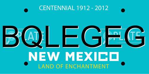 BQLEGEG New Mexico License Plate