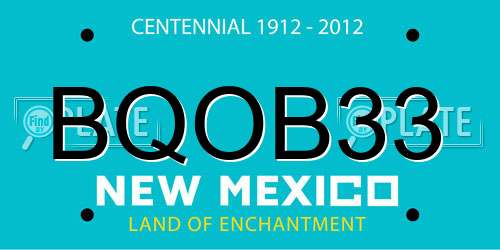 BQOB33 New Mexico License Plate