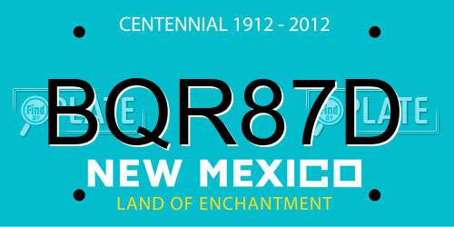 BQR87D New Mexico License Plate