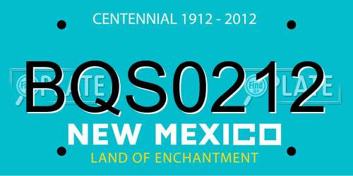 BQS0212 New Mexico License Plate