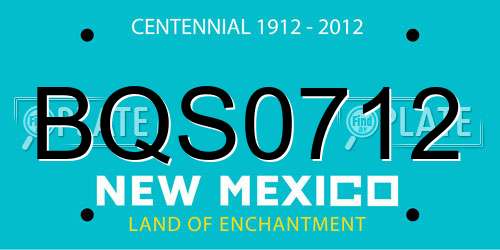 BQS0712 New Mexico License Plate