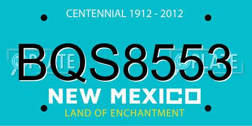 BQS8553 New Mexico License Plate