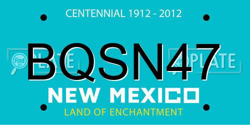 BQSN47 New Mexico License Plate
