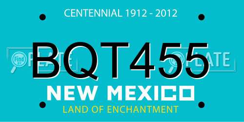 BQT455 New Mexico License Plate