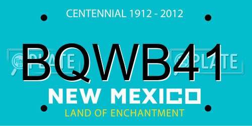 BQWB41 New Mexico License Plate
