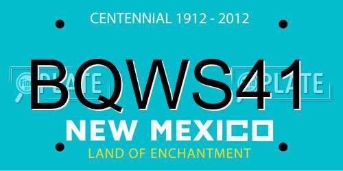 BQWS41 New Mexico License Plate