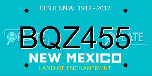 BQZ455 New Mexico License Plate