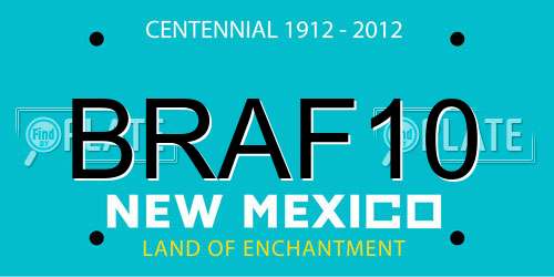 BRAF10 New Mexico License Plate