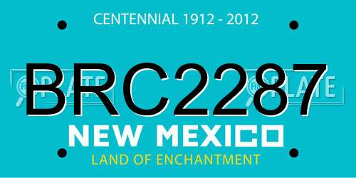 BRC2287 New Mexico License Plate