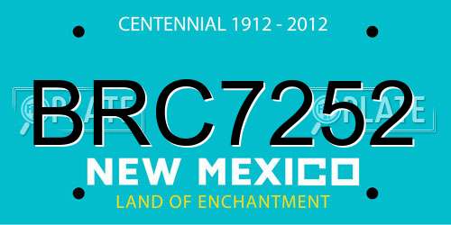 BRC7252 New Mexico License Plate