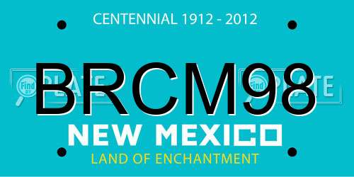 BRCM98 New Mexico License Plate