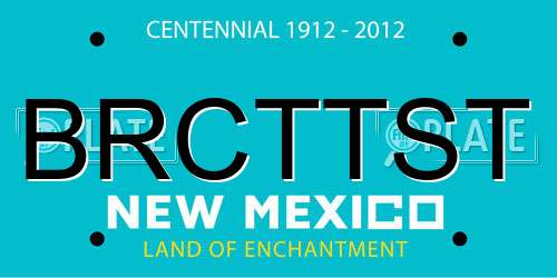 BRCTTST New Mexico License Plate