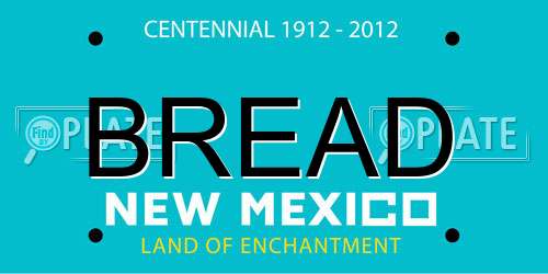 BREAD New Mexico License Plate