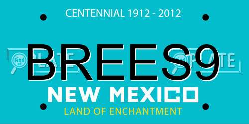 BREES9 New Mexico License Plate