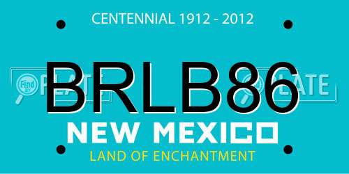 BRLB86 New Mexico License Plate