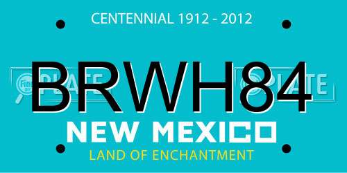 BRWH84 New Mexico License Plate