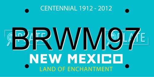 BRWM97 New Mexico License Plate