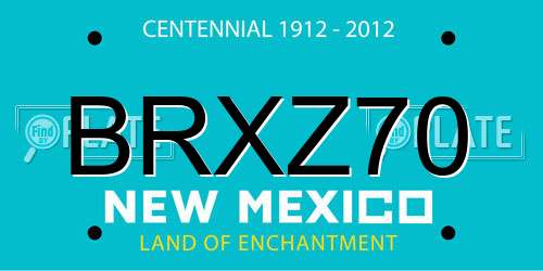 BRXZ70 New Mexico License Plate