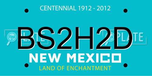 BS2H2D New Mexico License Plate