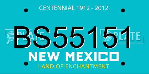 BS55151 New Mexico License Plate