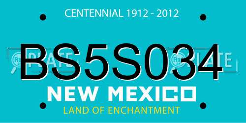 BS5S034 New Mexico License Plate