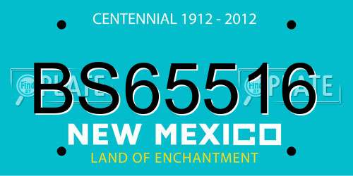 BS65516 New Mexico License Plate