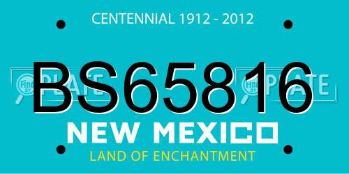 BS65816 New Mexico License Plate